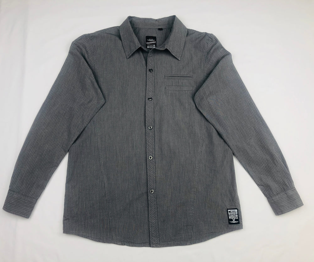 Bauhaus Grey Pin Stripe Polo Shirt