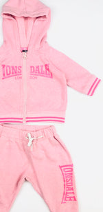 Lonsdale Girls Trackies Set Peach-Pink