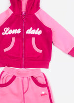 Lonsdale Girls Trackies Set Pink-Fuchsia