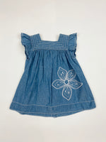 Bebe Chambray Embroidered  Dress